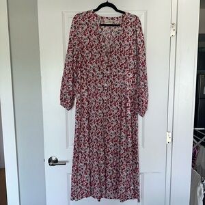 Universal Thread Button Up Floral Midi Dress